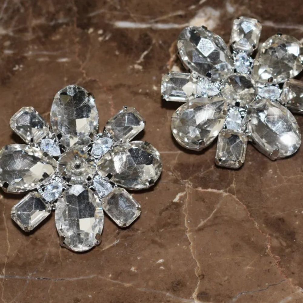 Silver Flower Earrings M429